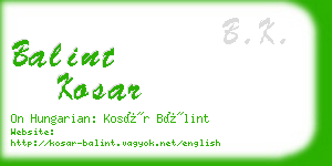 balint kosar business card